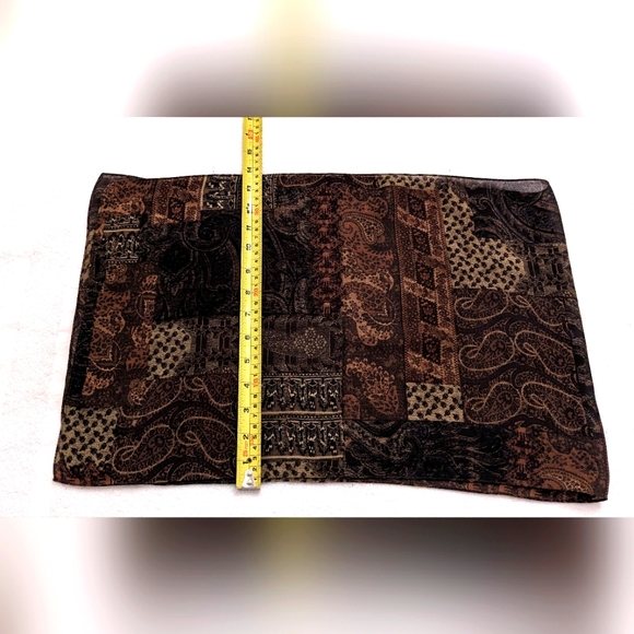 Fall Fashion Scarf with Geo-Leopard Print, Multi Brown & Bronze, 42" x 13.5" - Picture 5 of 5